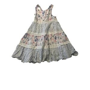 Tommy Bahama Girls Size 4 Floral Crocheted Tiered Halter Sundress Boho Summer Ex